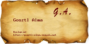 Gosztl Alma névjegykártya